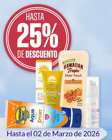 Hasta 25% de descuento en protección solar.