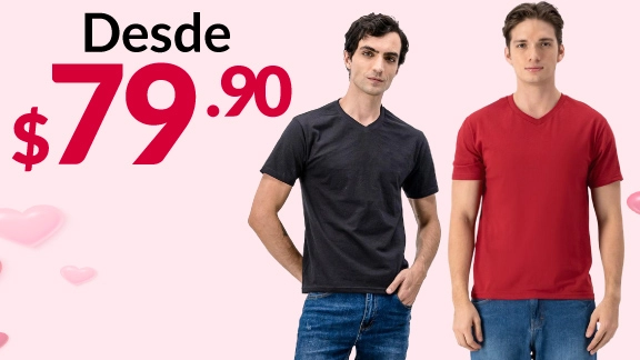 playeras de caballero desde: $79.90