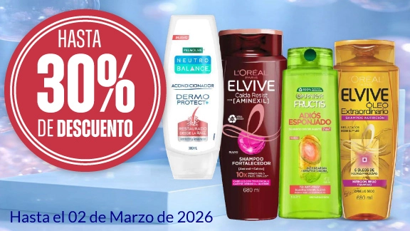Hasta 30% de descuento en shampoos seleccionados