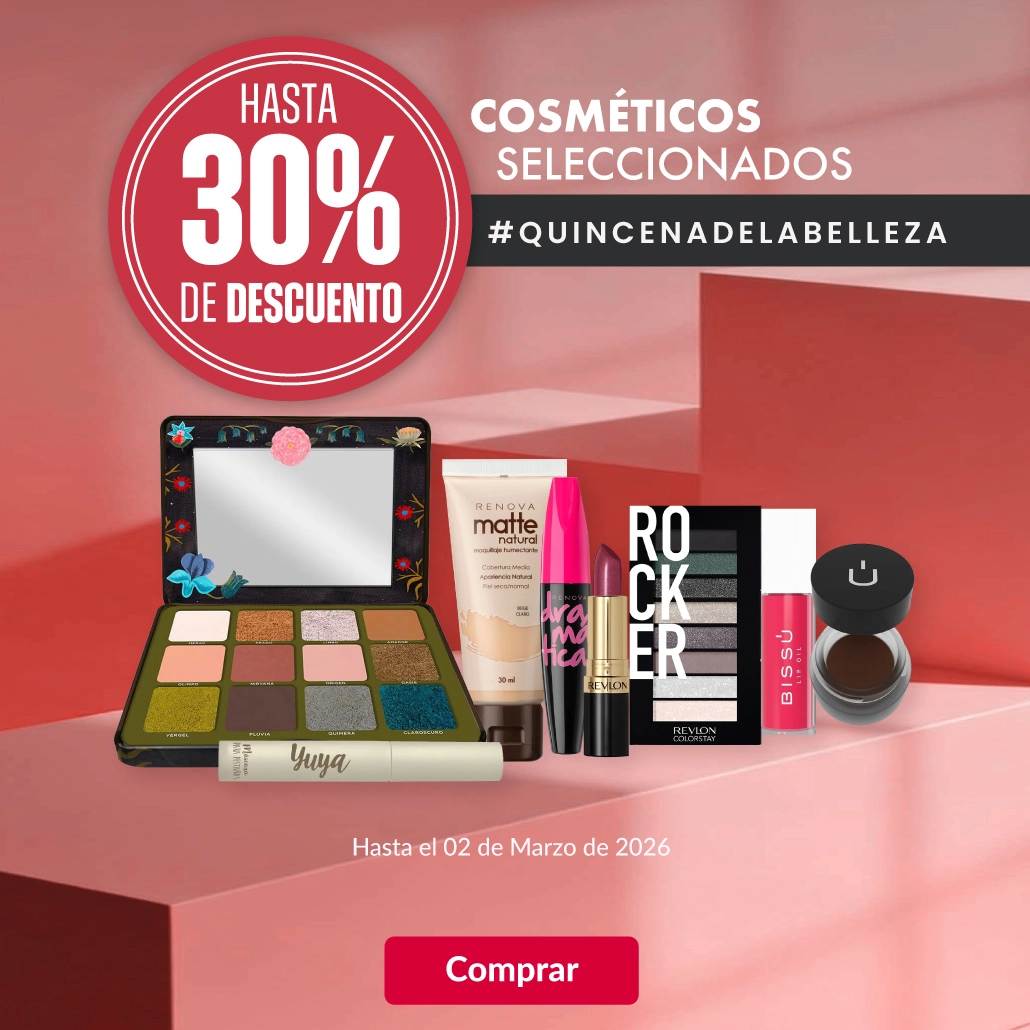 Hasta 30% de descuento en cosméticos seleccionados. 