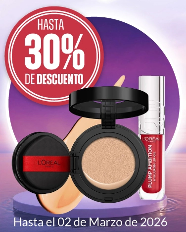 30% de descuento en todos los cosméticos loreal.