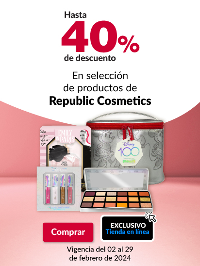 Hasta 40% de descuento en selección de productos de Republic Cosmetics