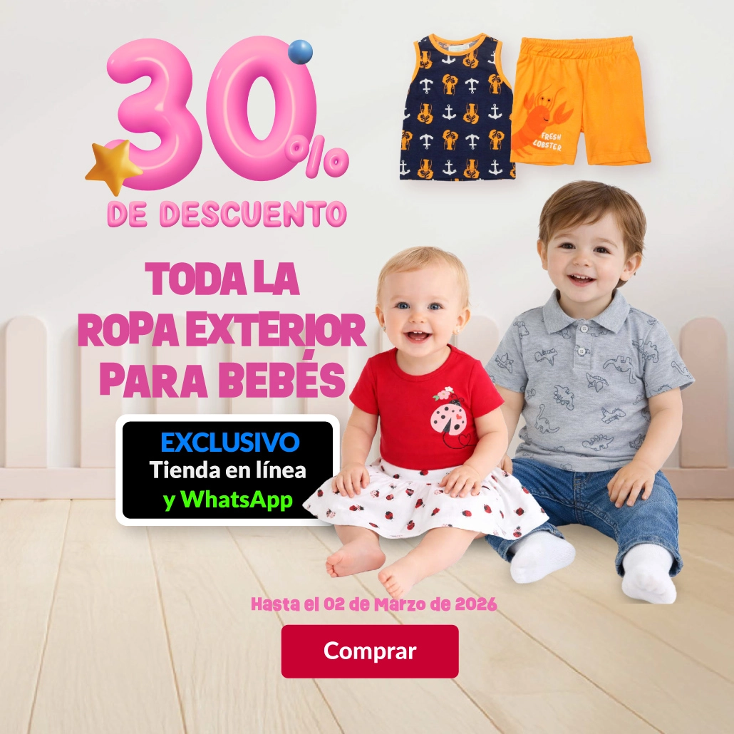 30% de descuento en toda la ropa exterior para bebés
