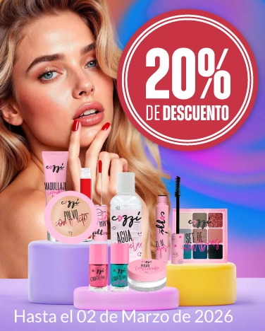 20% de descuento en cosméticos cozzi. 