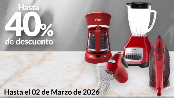 Hasta 40% de descuento en selección de cafeteras, licuadoras y combos de cocina.
