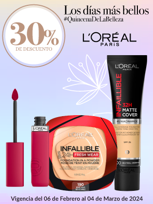30% de descuento en todos los cosméticos L'Oréal