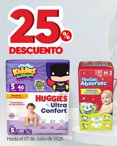 25% de descuento en pañales para bebé