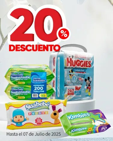 20% de descuento en toallitas húmedas para bebé