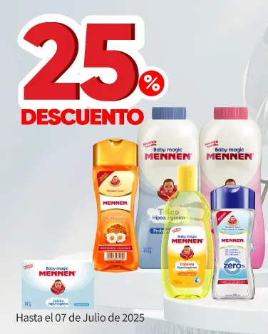 25% de descuento en toda la línea Baby Magic Mennen para bebé