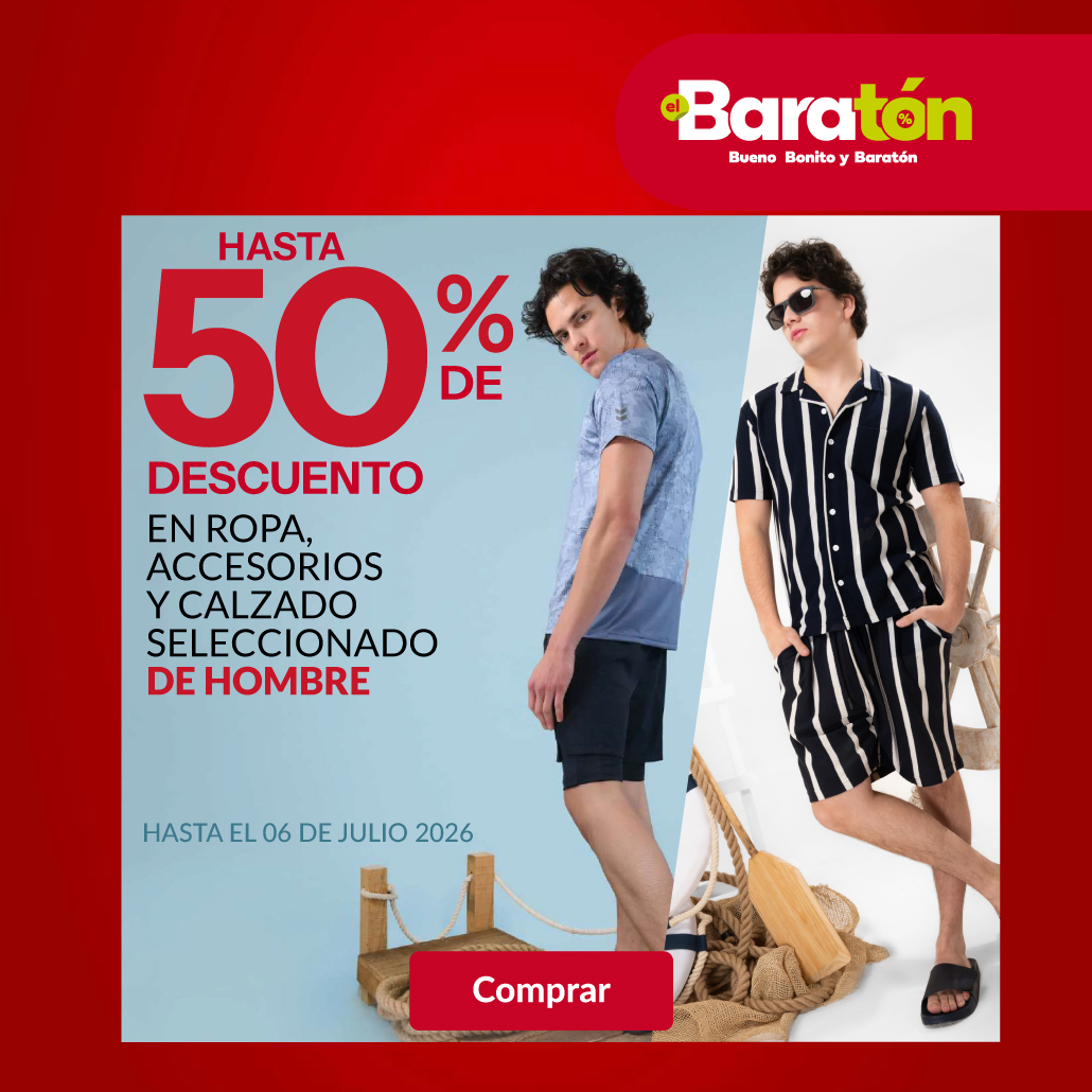 Hasta 50% de descuento en ropa, accesorios y calzado seleccionado de Hombre.