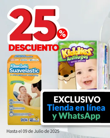 25% de descuento en pañales para bebé
