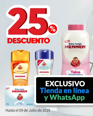 25% de descuento en toda la línea Baby Magic Mennen para bebé