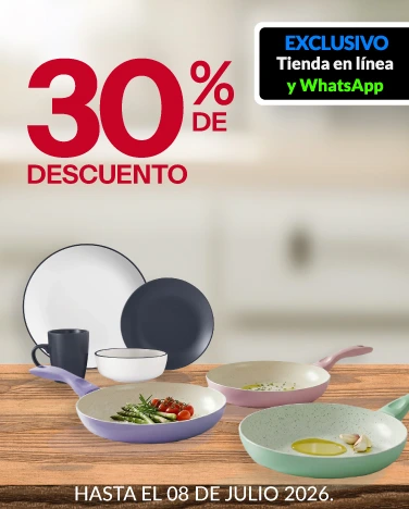 30% de descuento en sartenes y vajillas