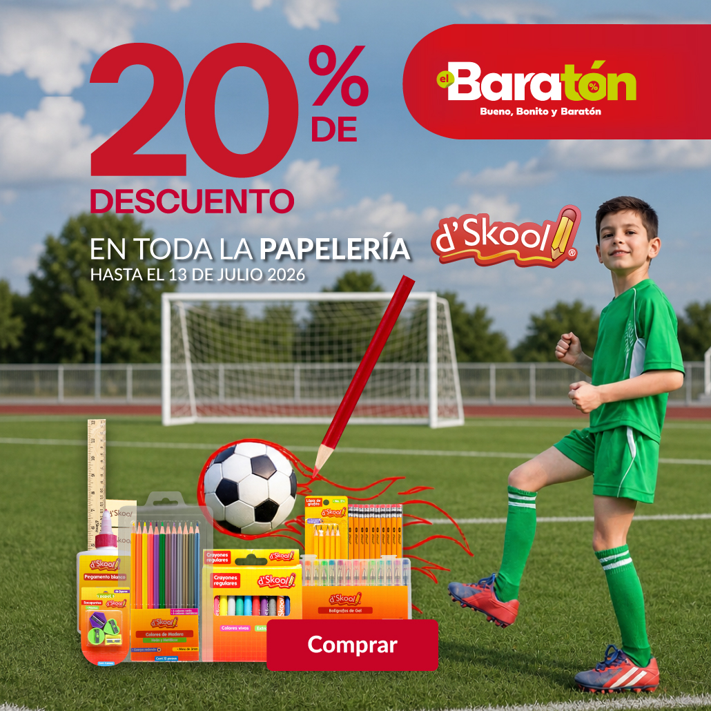 20% de descuento en toda la papelería dskool. 