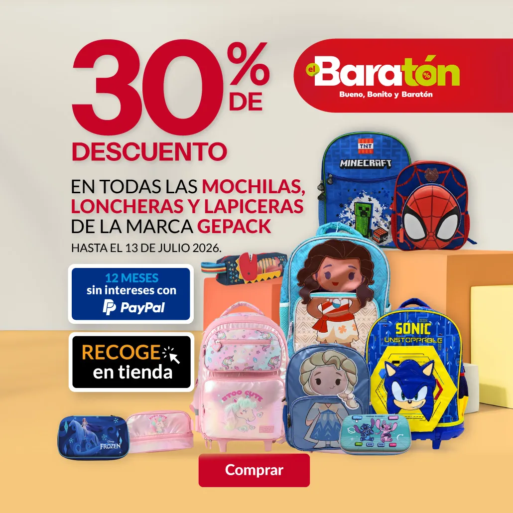 30% de descueto en todas las mochilas, loncheras y lapiceras gepack.