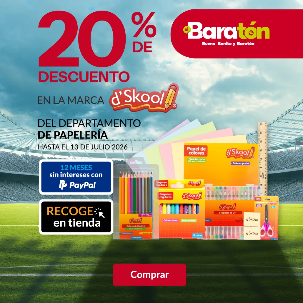 20% de descuento en toda la papelería dskool. 