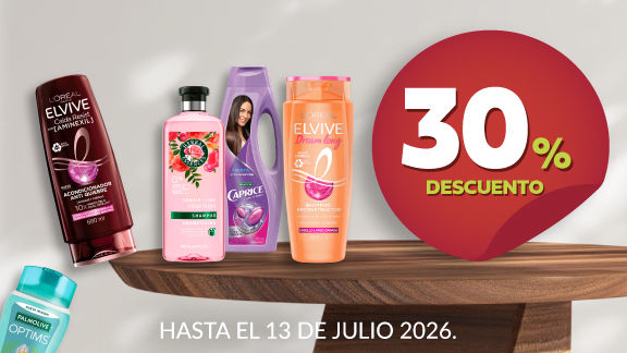 30% de descuento en shampoos y acondicionadores seleccionados
