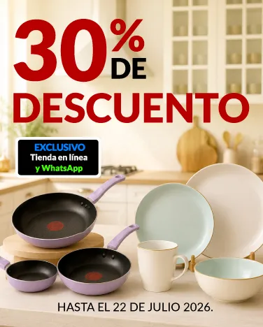 30% de descuento en sartenes y vajillas