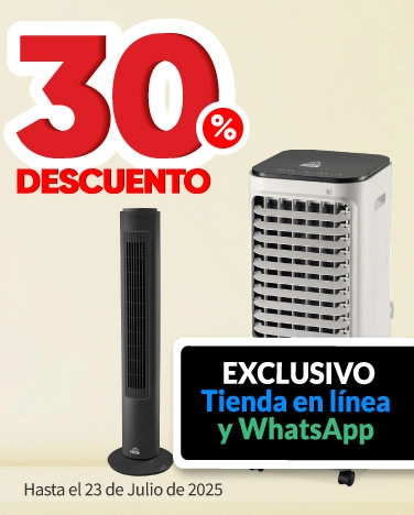 30% de descuento en todos los ventiladores y enfriadores