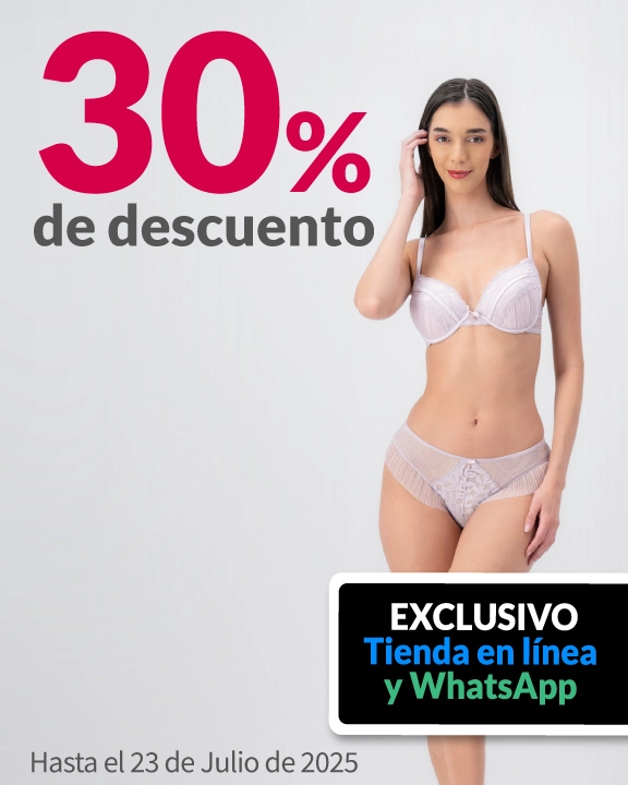 30% de descuento en brassieres para dama y teens