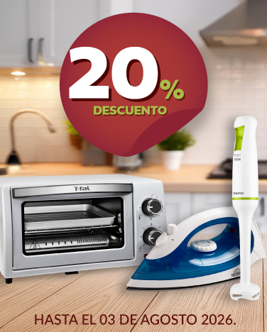 20% de descuento En electrodomesticos y planchas