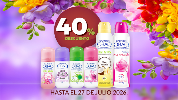 40% de descuento En todos los desodorantes Obao