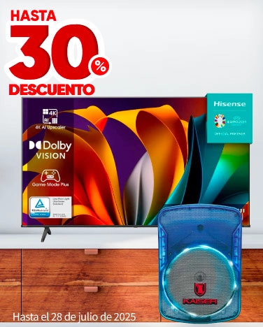 Hasta 30% de descuento en selección de Pantallas, bocinas y bafles