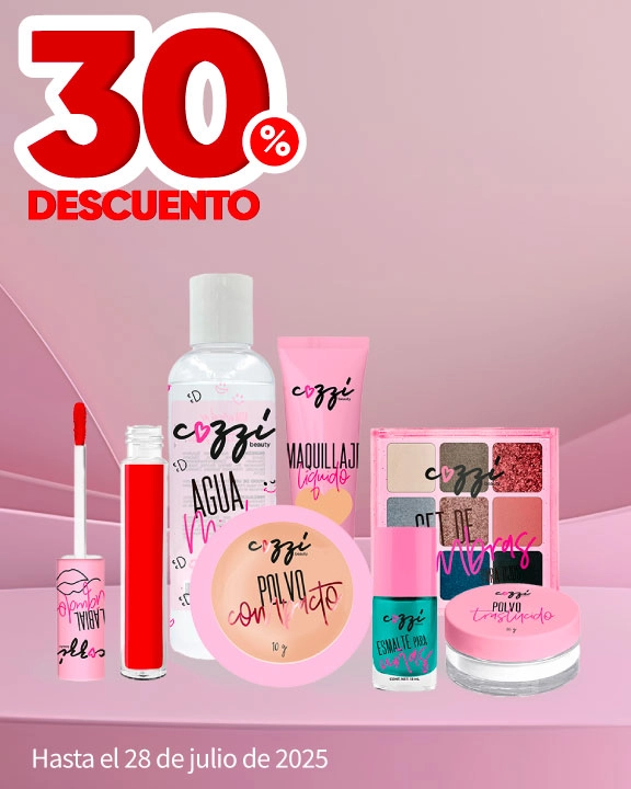 30% de descuento en todos los cosméticos Cozzi