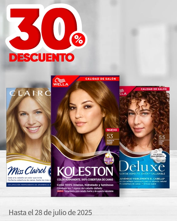 30% de descuento en todos los tintes