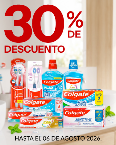 30% de descuento En toda la linea de cuidado oral Colgate