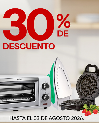 30% de descuento En electrodomesticos y planchas