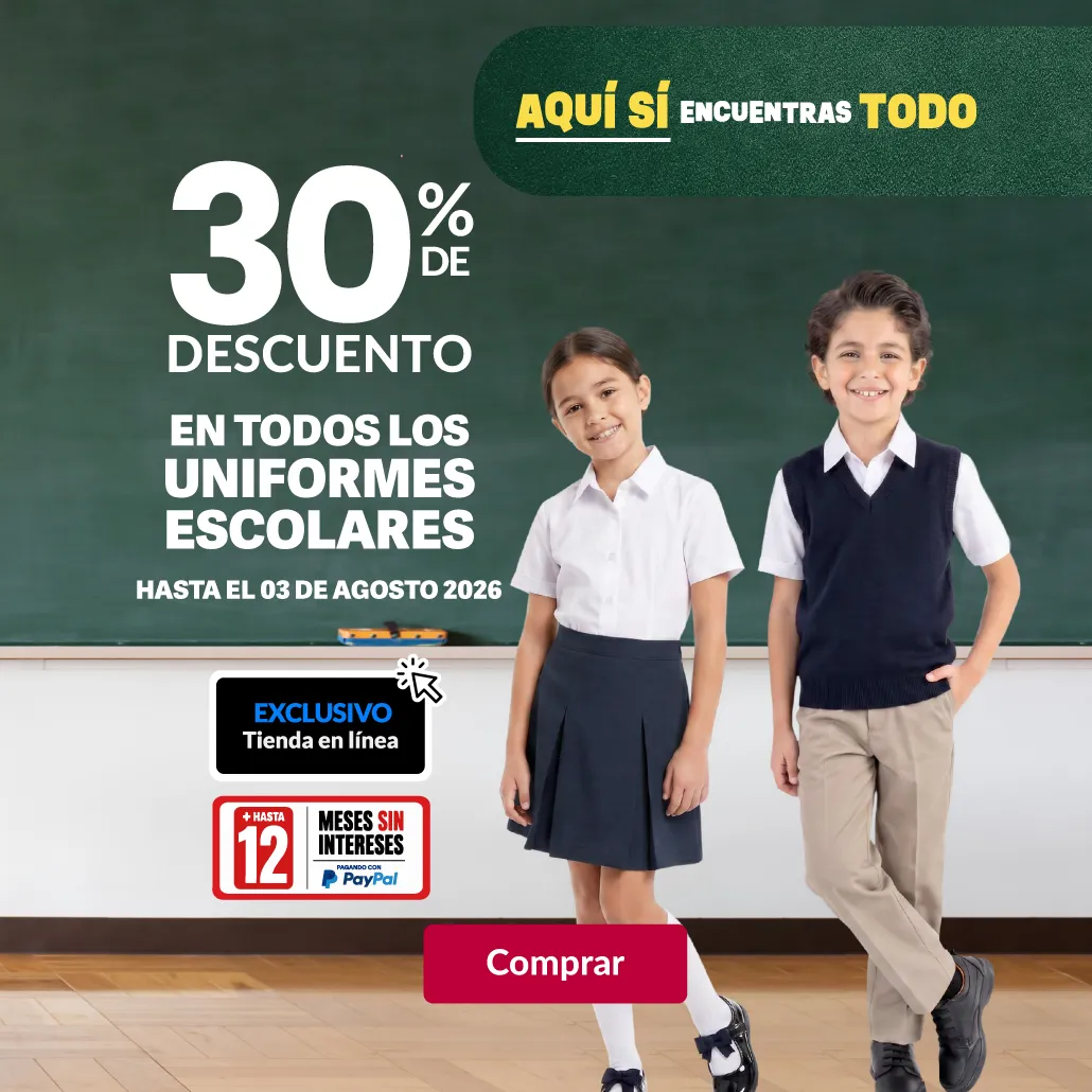 30% de descuento en todos los uniformes escolares