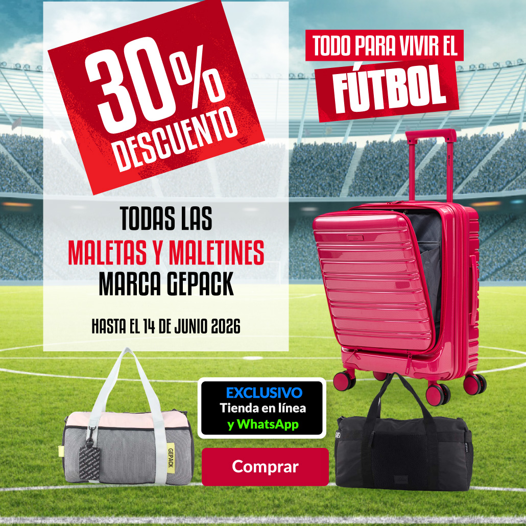 30% de descuento en todas las maletas y maletines de la marca Gepack. 