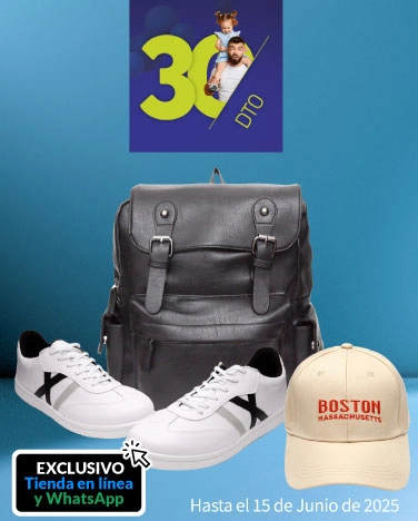 30% de descuento en calzado y accesorios para Caballero