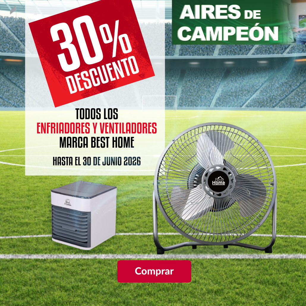 30% de descuento en enfriadores y ventiladores best home