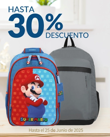 Hasta 30% de descuento en selección de artículos de las marcas Samsonite, Xtreme y Chenson