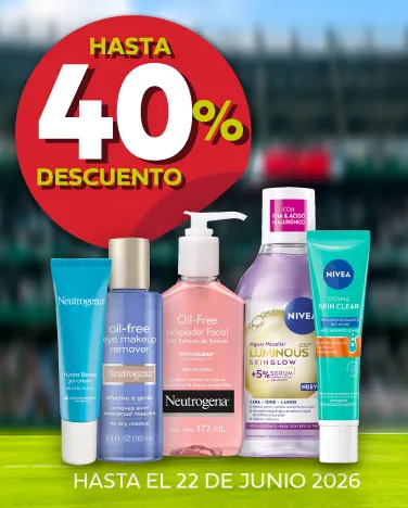 Hasta 40% de descuento en tratamientos faciales Neutrogena y Nivea. 