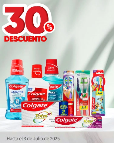 30% de descuento en toda la línea de cuidado oral colagate