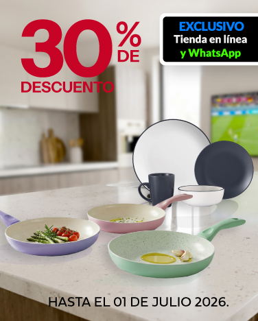 30% de descuento en sartenes y vajillas
