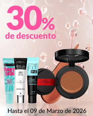 30% de descuento en todos los cosméticos Maybelline y L'oreal