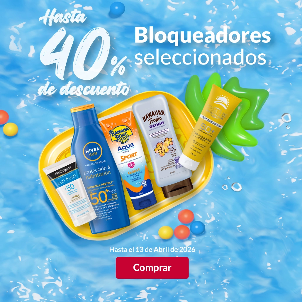 Hasta 40% de descuento en bloqueadores seleccionados. 