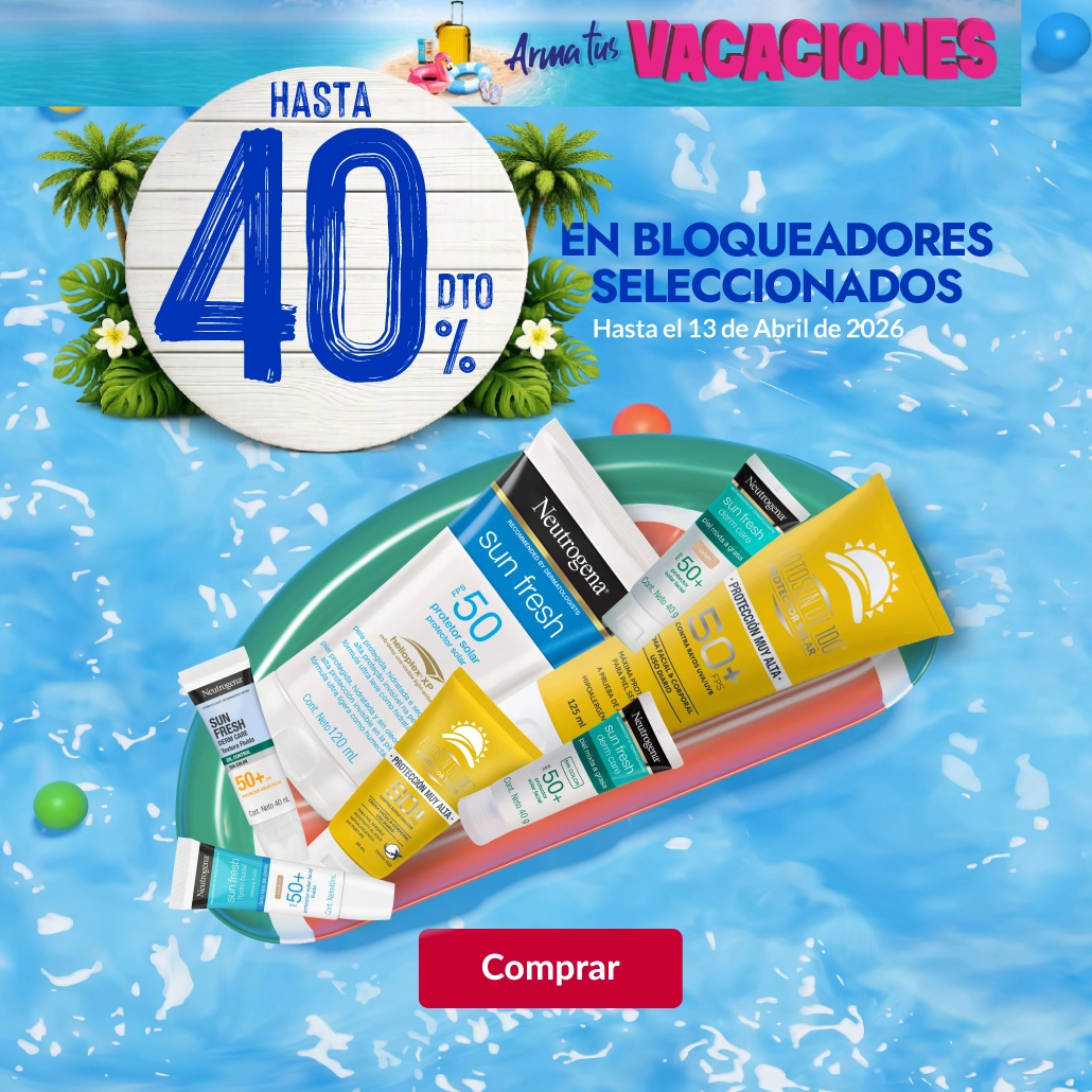 Hasta 40% de descuento en bloqueadores seleccionados.