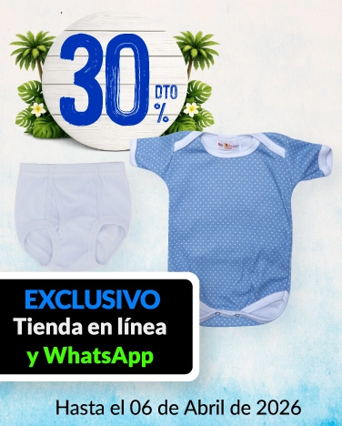 30% de descuento en toda la ropa interior de bebés