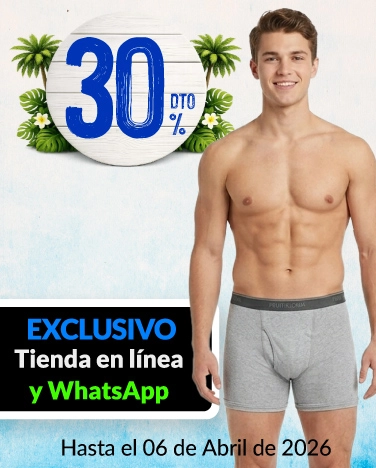 30% de descuento en toda la ropa interior de hombre