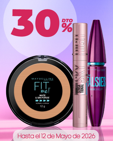 30% de descuento en cosméticos Maybelline