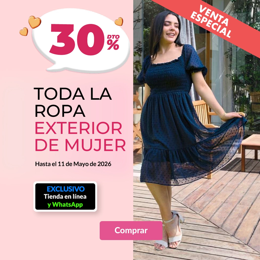 30% de descuento en toda la Ropa exterior de Mujer
