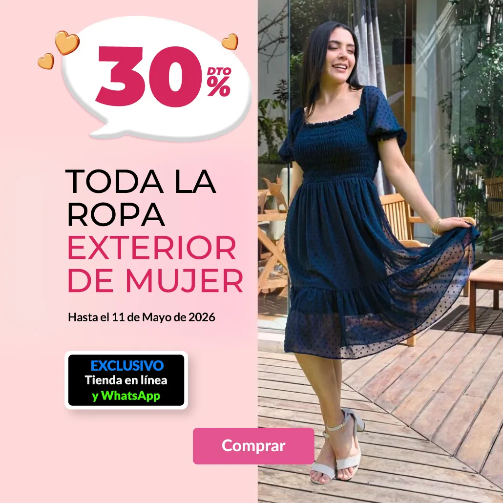 30% de descuento en toda la Ropa exterior de Mujer