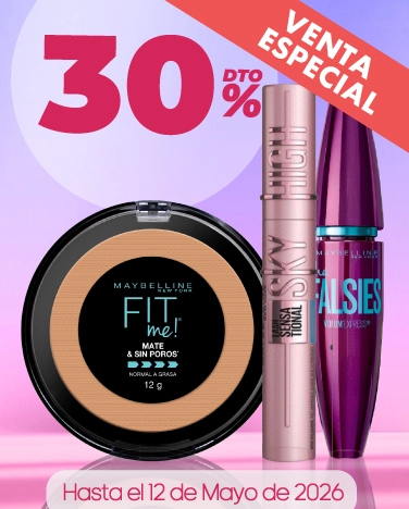 30% de descuento en cosméticos Maybelline