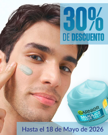 30% de descuento en en todos los tratamientos faciales Garnier y L'Oréal