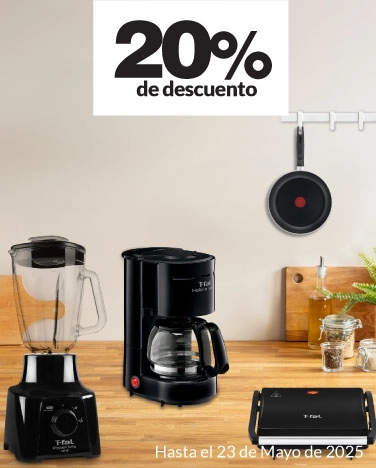 20% de descuento en todos los electrodomésticos de cocina y planchas T-fal, Holstein y RCA